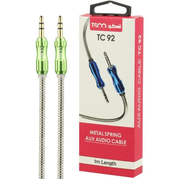 کابل AUX تسکو مدل TC92 طول ۱ متر با روکش فلزی کابل AUX تسکو مدل TC92 طول ۱ متر با روکش فلزی